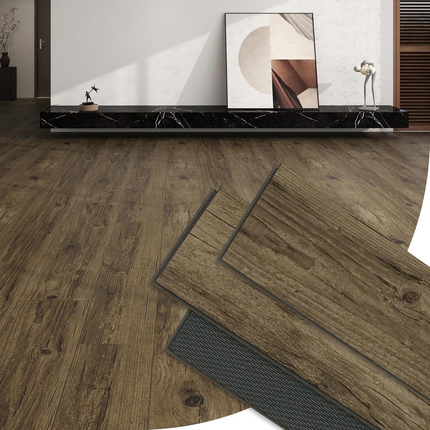 Oaktree Brown SPC Click Lock Waterproof Oak Wood Planks 7.17x48